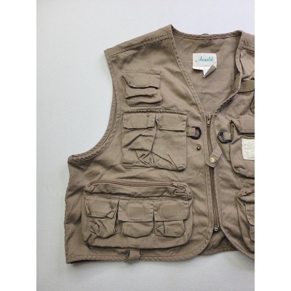 Ausable Fly Fishing Vest Men's Large Hunting Zip Up Pockets Utility Sportsman - Picture 2 of 8